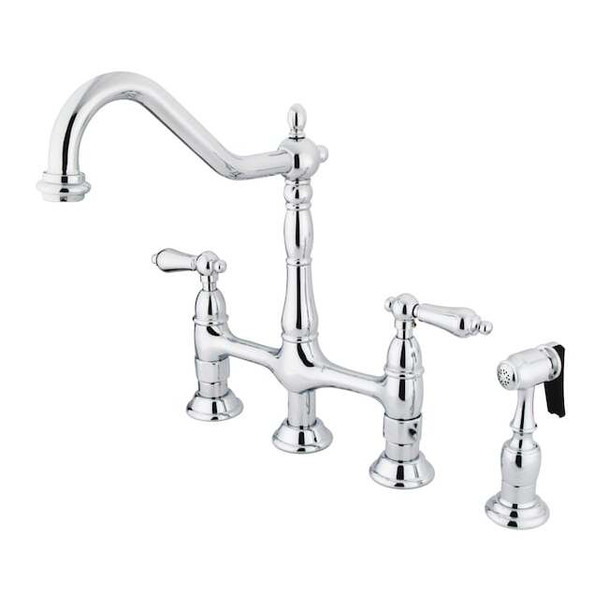 KS1271ALBS 8" Kitchen Bridge Faucet with, Manual, 8" Mount, 4 Hole