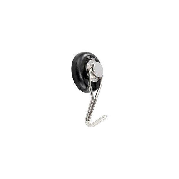 Global Industrial Neodymium Swiveling Magnetic Hook Black Powdered Coat 65 Lbs.