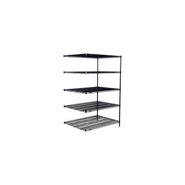 Nexel 5 Shelf Black Epoxy Wire Shelving Unit Add On 36""W x 36""D x 96""H