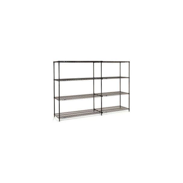 Nexel 4 Shelf Black Epoxy Wire Shelving Unit Add On 60""W x 18""D x 96""H