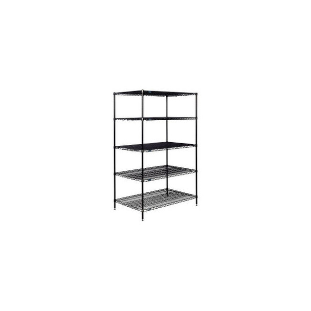 Nexel 5 Shelf Black Epoxy Wire Shelving Unit Starter 72""W x 30""D x 96""H