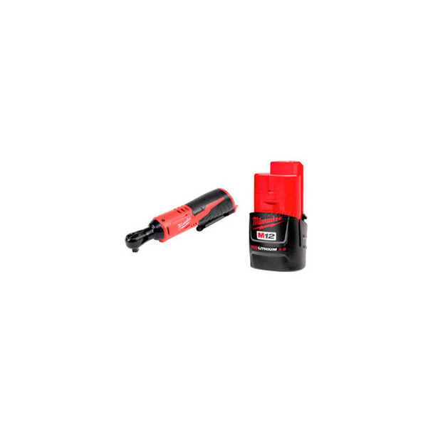 Milwaukee 2457-20 M12 3/8"" Ratchet Bundled With M12 Compact 2AH Battery