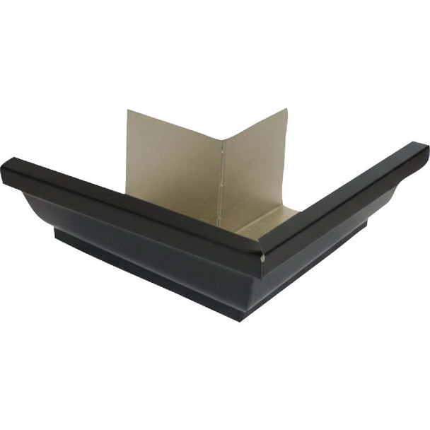 Spectra Metals 5 In. Aluminum Black Miter Gutter Outside Corner 5OTMRTBK