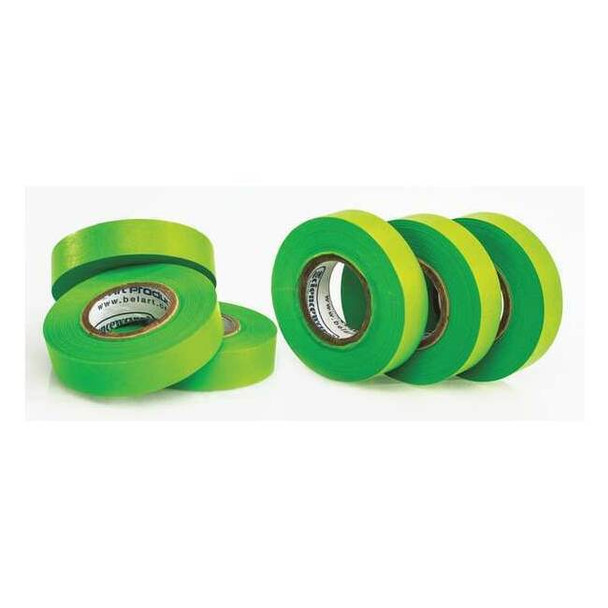 Masking Tape, 1/2 in W x 15 yd L, 6.3 mil Thick, Green, Rubber Adhesive, 6 PK