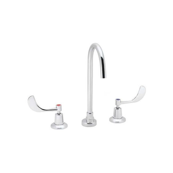 Manual Widespread Faucet, 8" Mount, Polished Chrome 0 Hole
