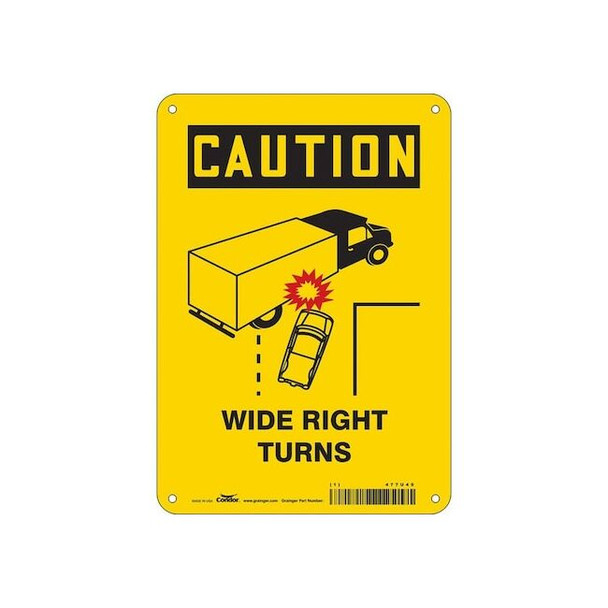 Traffic Sign, 10 in H, 7 in W, Vinyl, Horizontal Rectangle, English, 477U49