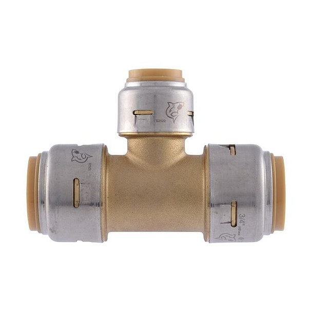 Sharkbite Union Tee, Brass, Brass UR412A