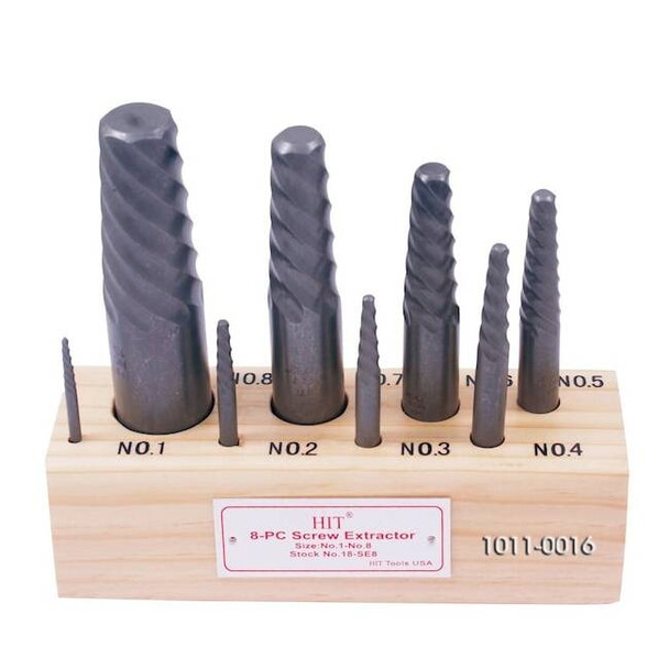 Hhip 8 Piece USA Made Screw Extractor Set 1011-0016