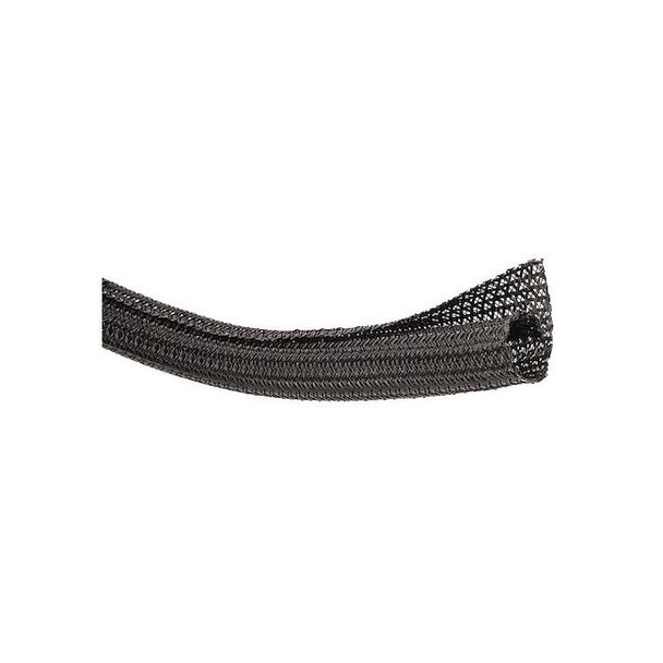 Braided Cable Sleeve, 1/8 in Inside Dia., 0.13 in Max Bundle Dia., 400 ft, Black