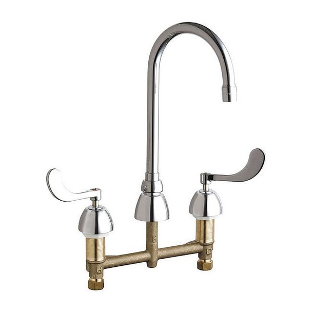 Manual Concealed Hot And Cold Water Sink Faucet, 8" Mount, Chrome plated