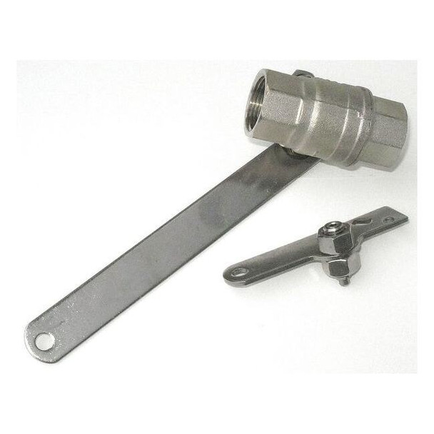 Ball Valve, Stay Open, 1 in NPT Female, Brass and Plastic, Pull Rod Handle