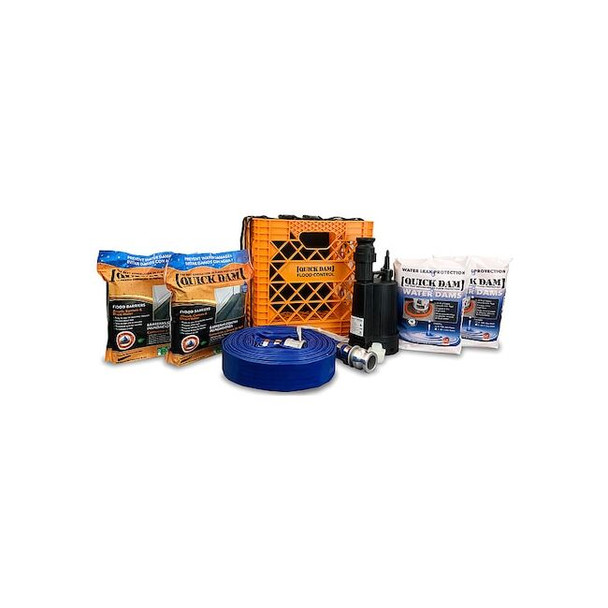 Quick Dam Emergency Flood Barrier & Pump Kit QDPK3