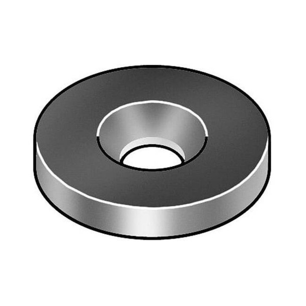 Countersunk Washer, Fits Bolt Size #8 ,18-8 Stainless Steel Plain Finish