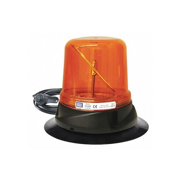 Ecco Rotating Beacon,Amber,6-13/64" H 7660A-VM