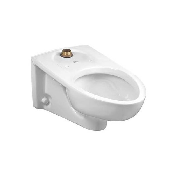 Toilet Bowl, 1.1 to 1.6 gpf, Flushometer, Wall Mount, Elongated, White
