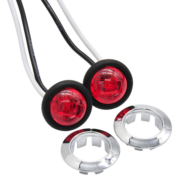 Roadpro 0.75in. LED Clearance & Side Marker Lights, 2-Pack Red RP534R2