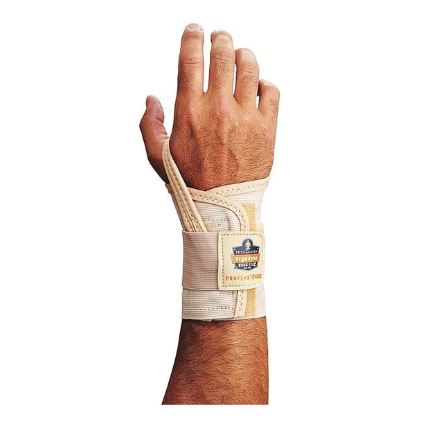 Ergodyne Wrist Support, Elastic, Single Strap, Left, Tan, Size XL 4000