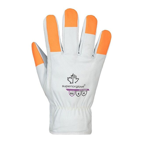 Leather Cut-Resistant Gloves, Cut Level A6 ,Nitrile ,L 1 PR