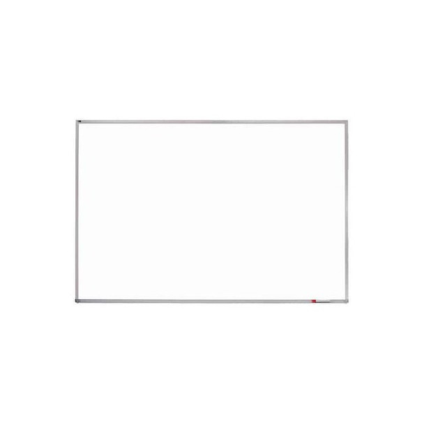 Dry Erase Board, Porcelain, 36 in, 48 in, Aluminum Frame, White, Gloss