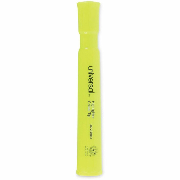 Universal Highlighter - Fluorescent Yellow Ink - Yellow Barrel - 12 / Dozen