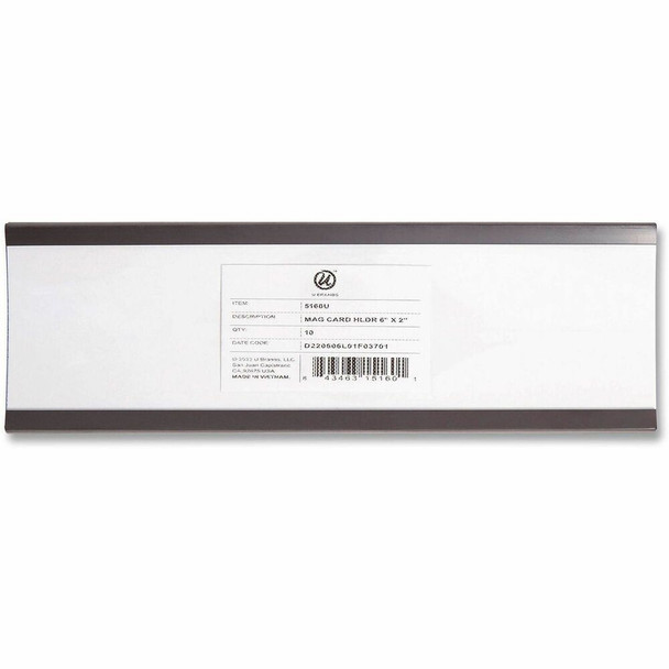 U Brands Card Holder - Black - Magnetic - 10 / Pack