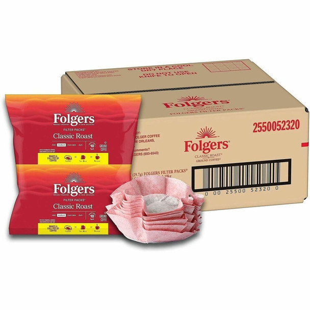 Folgers&reg; Filter Pack Coffee - Filter Pack - Classic - 40 / Carton