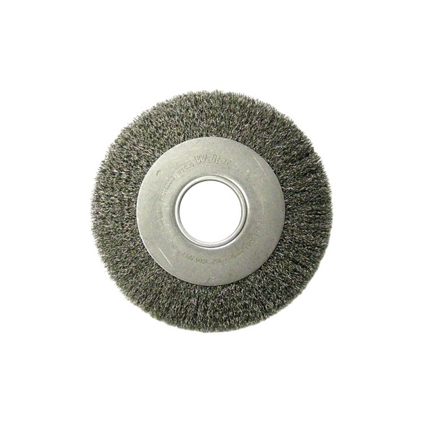 Medium-Face Crimped Wire Wheel, 8 in dia x 1 in W Face, 0.0118 in Steel Wire, 4500 RPM