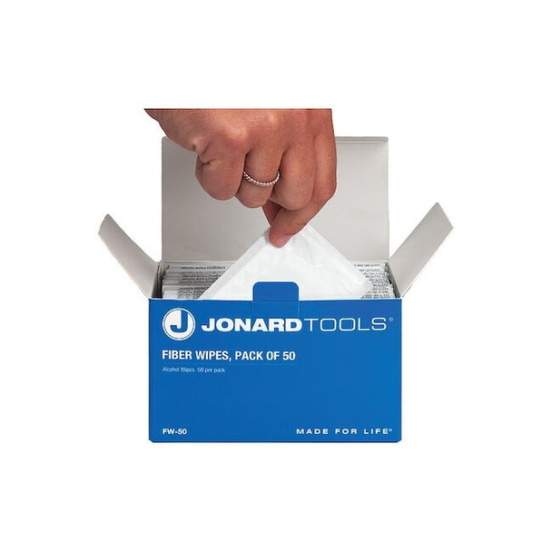 Jonard Tools Fiber Wipes,Optical Fiber Cleaning,PK50 FW-50
