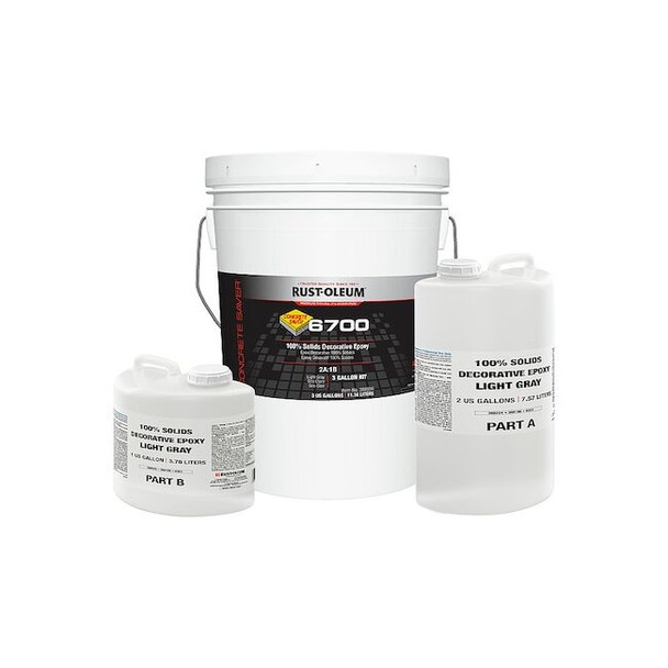 Rust-Oleum Epoxy Coating, High Gloss Finish, Light Gray, Solvent Base 388956