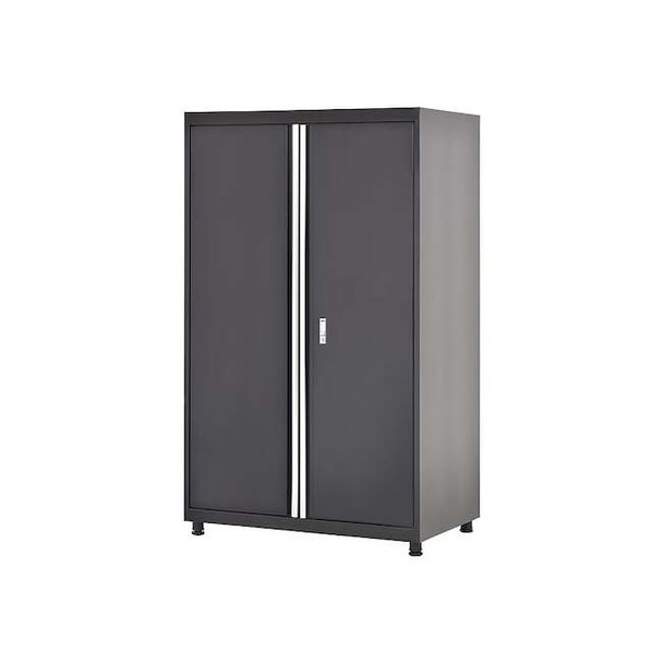 Storage Cabinet, 75-1/2 in H, 46 in W, 24 in D, Black, 2 Shelves