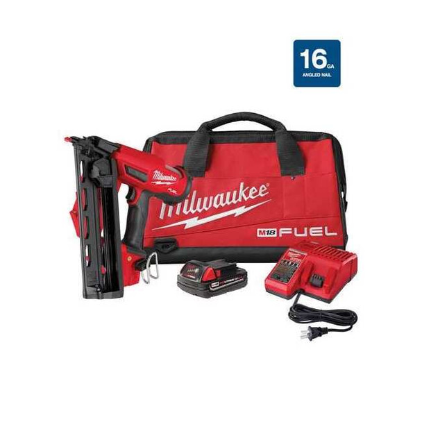 Milwaukee Tool M18 FUEL 16 Gauge Angled Finish Nailer Kit 2841-21CT