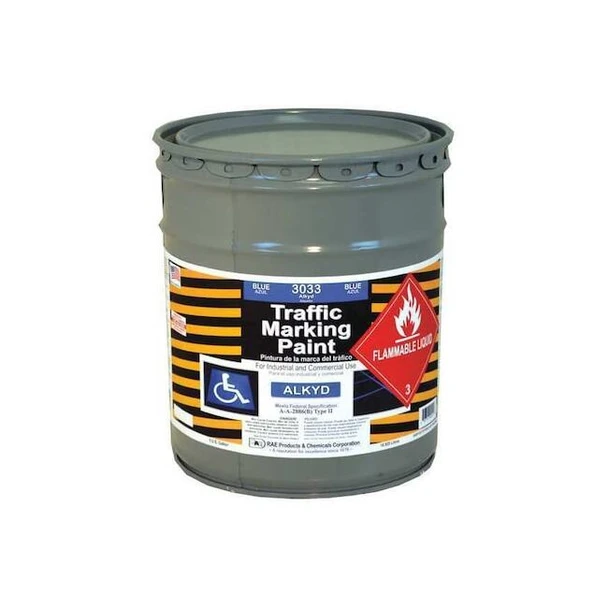 Traffic Zone Marking Paint, 5 Gal., Handicap Blue, Alkyd Solvent -Based