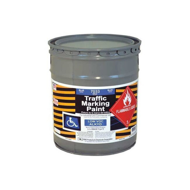 Rae Traffic Zone Marking Paint, 5 Gal., Blue, Alkyd Solvent -Based 7033-05