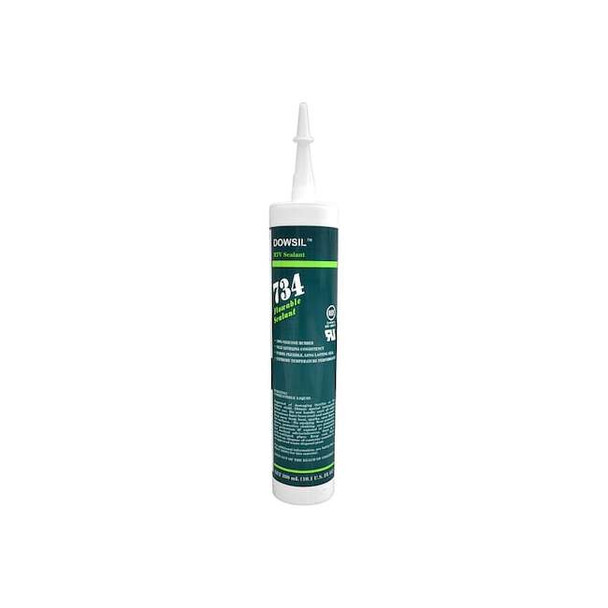Dowsil Silicone Sealant, 10 oz, Cartridge, White, Silicone Base, 734 99179270