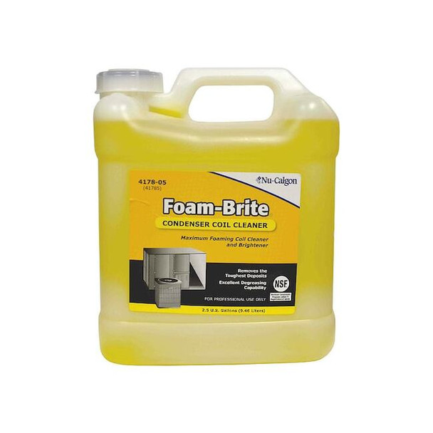 Nu-Calgon Coil Cleaner, 2.5 gal, Jug, Yellow 4178-05