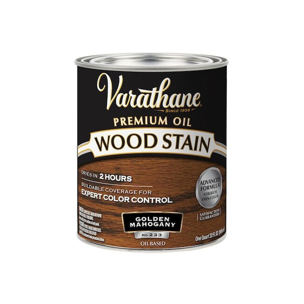 Varathane Premium Wood Stain, Oil Based, Golden Mahogany, 1 Quart 211718H