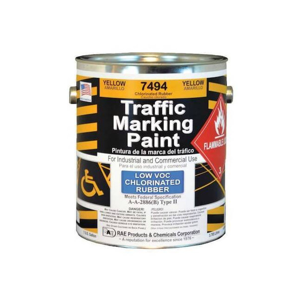 Traffic Zone Marking Paint, 1 gal., Yellow, Chlorinated Solvent -Based