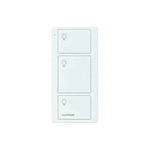 Lutron Wireless Remote Control,3 Buttons,White PJ2-3B-GWH-L01