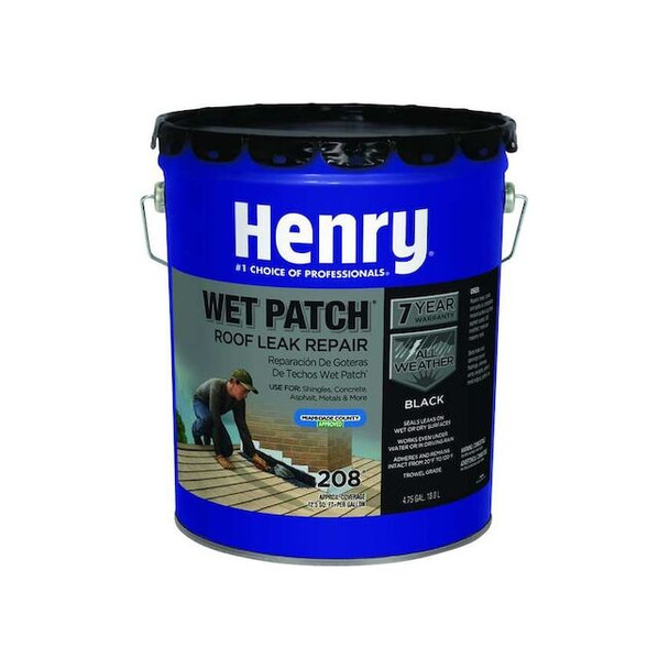 Henry Roof Leak Repair, 5 gal, Pail, Black HE208071