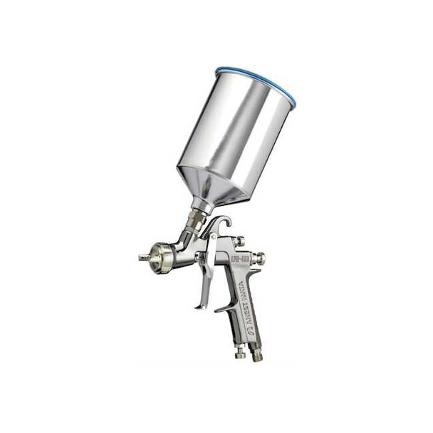 Lph400-144Lv Center Post Gravity Feed Hvlp Spray Gun W/ 700Ml Alumin