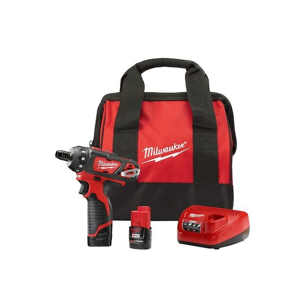 Milwaukee Tool M12 1/4 in Hex 2-Speed Screwdriver Kit 2406-22