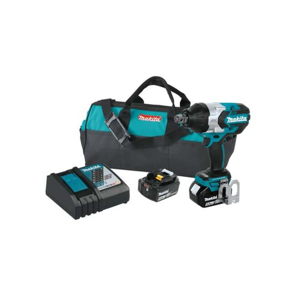 Makita 18V LXT Brushless High-Torque 3/4" Impact Wrench Kit (5.0Ah) XWT07T