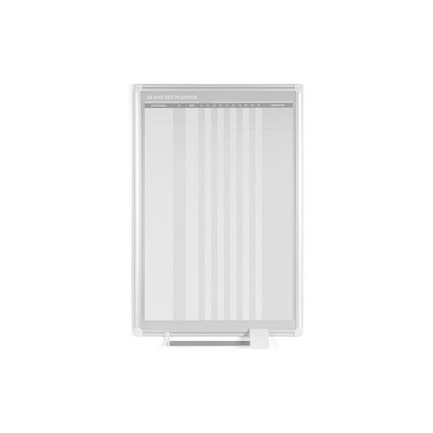 In/Out Board, Steel, 36 in, 24 in, Aluminum Frame, White/Gray, Matte