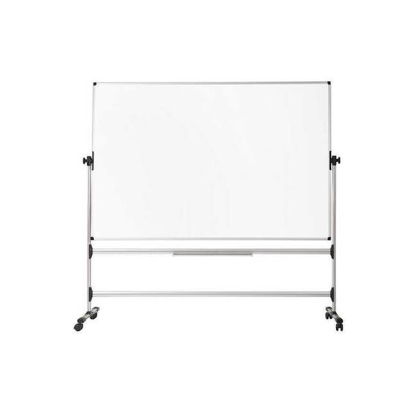 Dry Erase Board, Melamine, 48 in, 36 in, Aluminum Frame, White, Matte