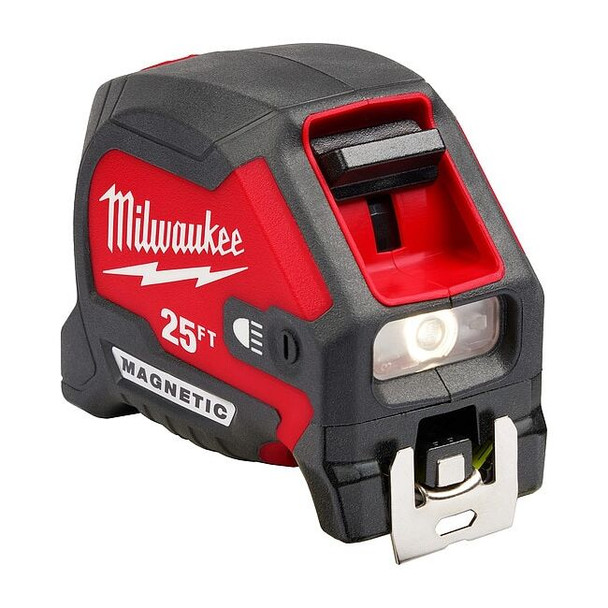 Milwaukee Tool Tape Measure,USB Cord,Steel, 25 ft Blade 48-22-0428