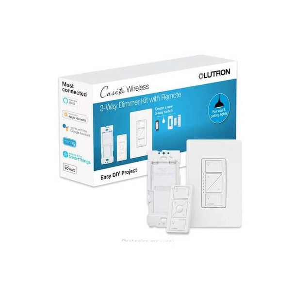 Lutron Smart 3-Way Dimmer Kit,White P-DIM-3WAY-WH