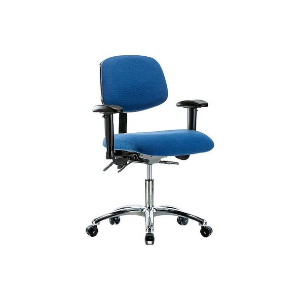 Ergonomic Chair, Adjustable Arms, 19" to 24" Height, Blue