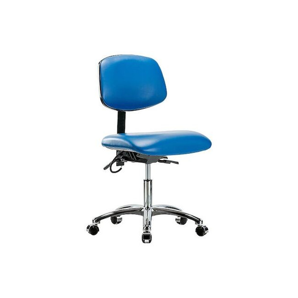 Ergonomic Chair, No Arms, 19" to 24" Height, Blue