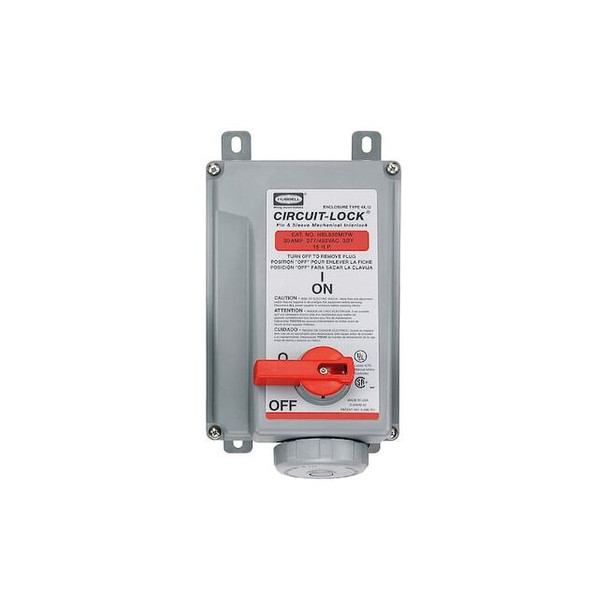 Hubbell Wiring Device-Kellems MchIntrlkDvc,4P5W,30 A,277/480V AC,15hp HBL530MI7W