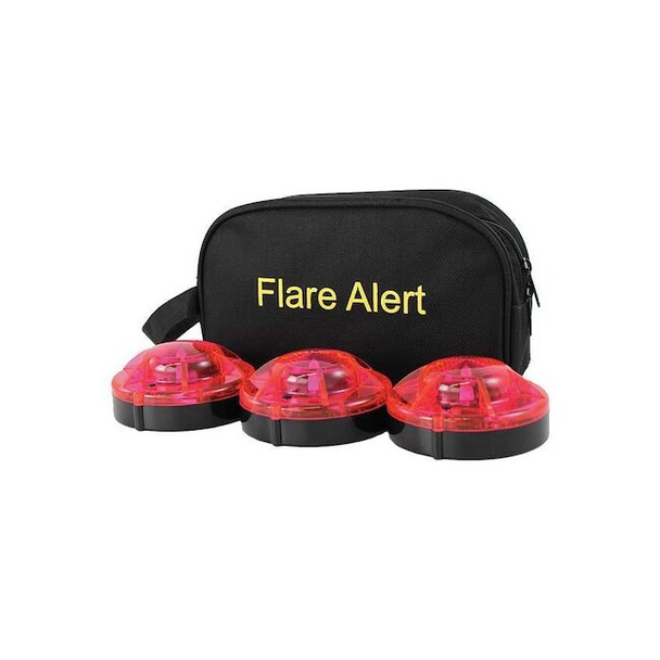 Flarealert LED Road Flare Kit, Red, 120 FPM, Magnetic Base B3RBP2